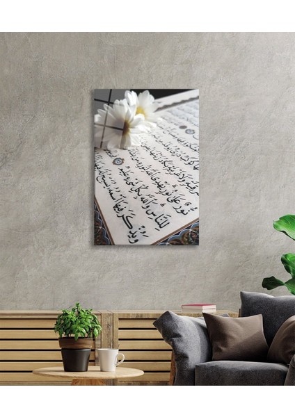 Kuran Ayet Dini Islami Cam Tablo Ev ve Ofis Duvar Dekoru Hediyelik Büyük Tablo Cam modelleri