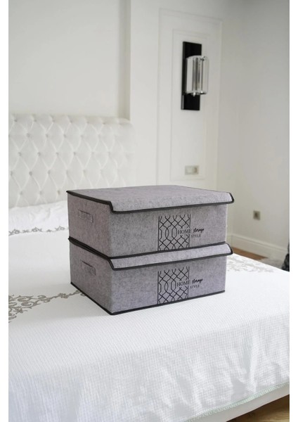 Keçe Kapaklı Baza Hurcu, Çok Amaçlı Düzenleyici Organizer Kapaklı Kutu 50X40X19 cm indirimleri