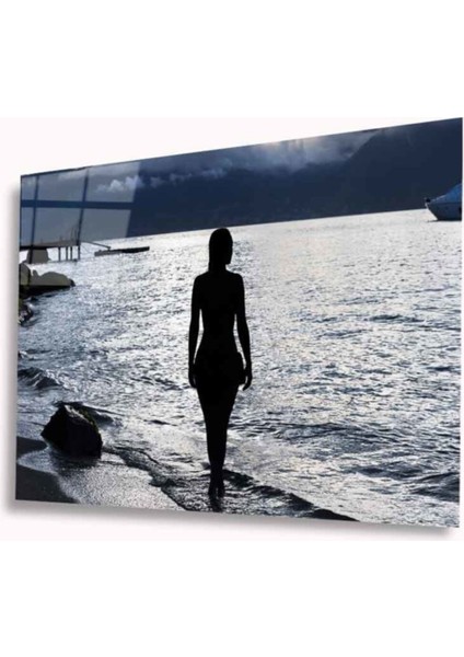 Deniz ve Kadın Cam Tablo 4mm Dayanıklı Temperli Cam