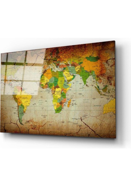 Dünya Haritası 2 Cam Tablo