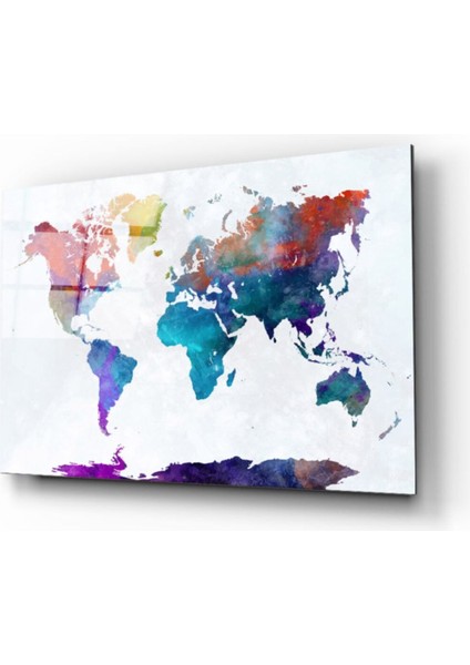 Dünya Haritası 52 Cam Tablo