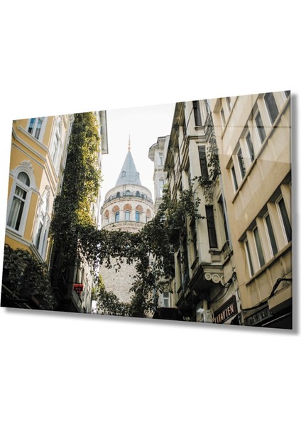 Istanbul Galata Kulesi Manzara 4mm Dayanıklı Cam Tablo Temperli Cam