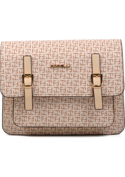 4A49 Bej Desenli Kadın Omuz Çantası