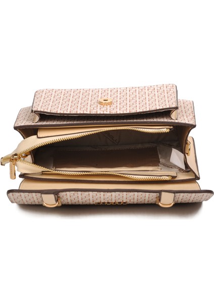 4A49 Bej Desenli Kadın Omuz Çantası fırsatları