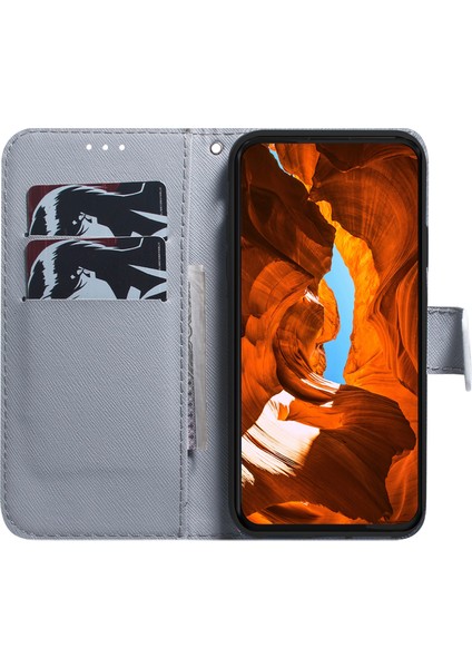 Samsung Galaxy A15 4g Dava Deseni Pu Deri Deri Manyetik Kaplanı Kafası Telefon Kılıfı (Yurt Dışından)