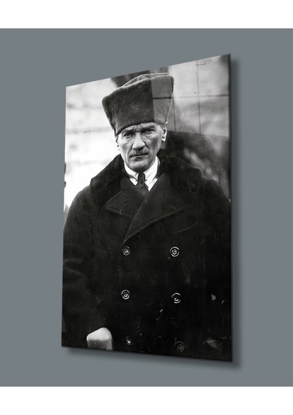 Atatürk Portresi Uv Baskılı Cam Tablo, Ev ve Ofis Duvar Dekoru Hediyelik