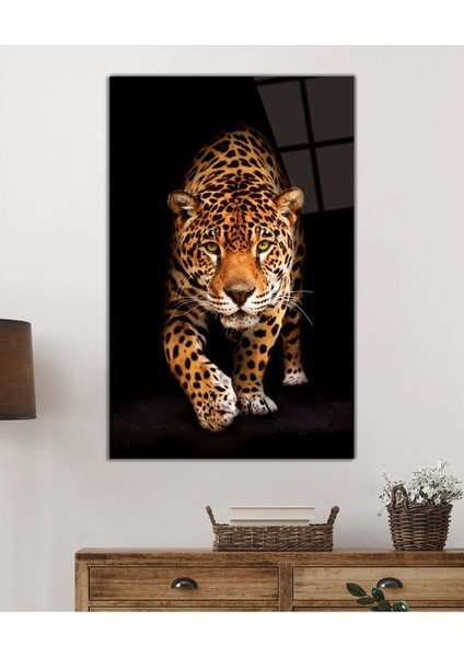 Jaguar Hayvan Portresi Uv Baskılı Cam Tablo, Ev ve Ofis Duvar Dekoru Hediyelik fiyatları