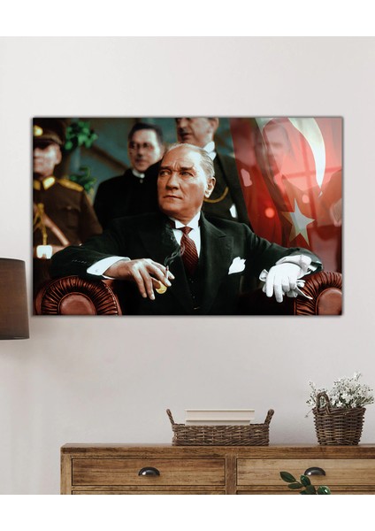 Atatürk Portresi Uv Baskılı Cam Tablo, Ev ve Ofis Duvar Dekoru Hediyelik fiyatları