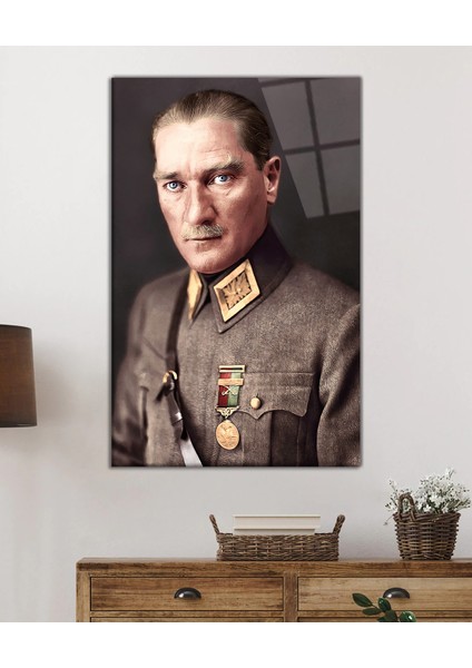 Atatürk Portresi Uv Baskılı Cam Tablo, Ev ve Ofis Duvar Dekoru Hediyelik fiyatları