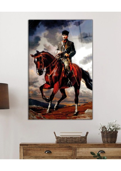 Atatürk Portresi Uv Baskılı Cam Tablo, Ev ve Ofis Duvar Dekoru Hediyelik fiyatları