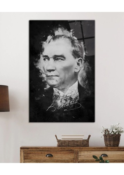 Atatürk Portresi Uv Baskılı Cam Tablo, Ev ve Ofis Duvar Dekoru Hediyelik fiyatları