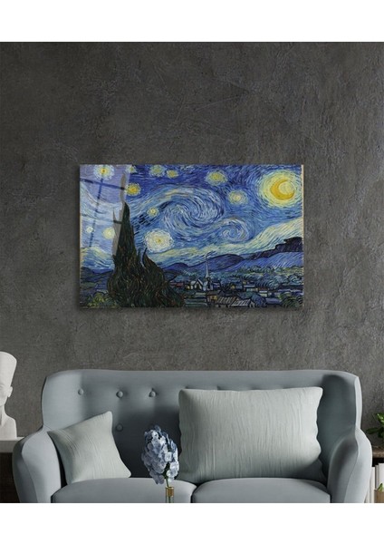 Vincent Van Gogh Cam Tablo, Ev ve Ofis Duvar Dekoru Hediyelik Büyük Tablo Dayanıklı Cam fiyatları