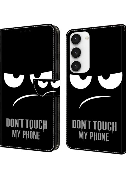 Samsung Galaxy S23 Şok Geçirmez Deri Deri Flip Donan Telefon Kılıfı (Yurt Dışından)