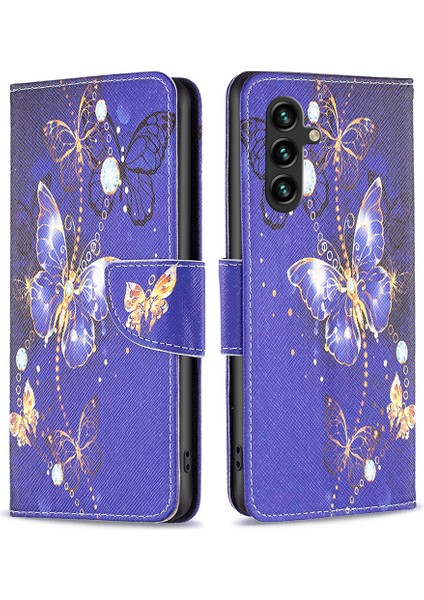 Samsung Galaxy A35 5g Deri Deseni Baskı Melez Kelebekleri Telefon Kılıfı (Yurt Dışından)