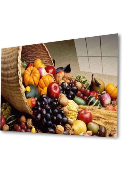 Meyveler Cam Tablo 4mm Dayanıklı Temperli Cam