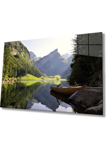 Manzara Cam Tablo, Ev ve Ofis Duvar Dekoru Hediyelik Büyük Tablo Dayanıklı Cam