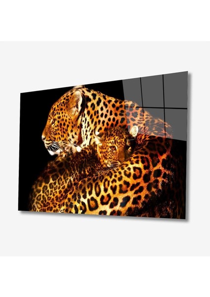 Jaguar Hayvan Cam Tablo 4mm Dayanıklı Temperli Cam