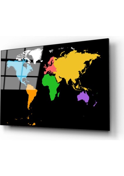 Dünya Haritası 43 Cam Tablo