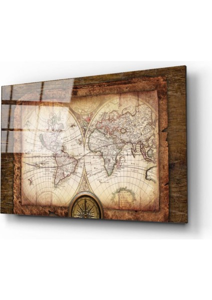 Dünya Haritası 64 Cam Tablo