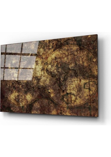 Dünya Haritası 9 Cam Tablo