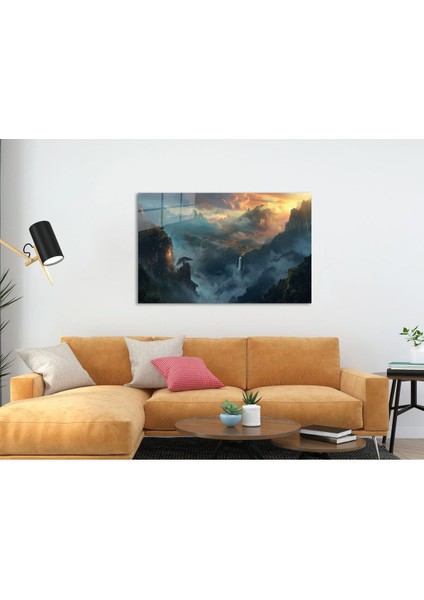 Ufukların Ötesinde Cam Tablo Hediyelik Büyük Tablo Ev Ofis Dekoru fiyatları