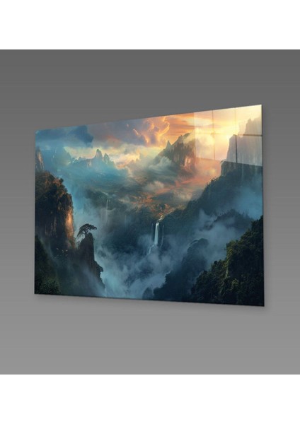 Ufukların Ötesinde Cam Tablo Hediyelik Büyük Tablo Ev Ofis Dekoru modelleri