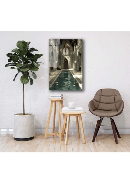 Sükunetin Yansıması Cam Tablo Hediyelik Büyük Tablo Ev Ofis Dekoru