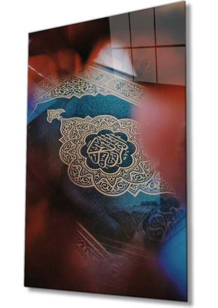 Islami Kaligrafi Motif Dini Islami Cam Tablo Ev ve Ofis Duvar Dekoru Hediyelik Büyük Tablo Cam