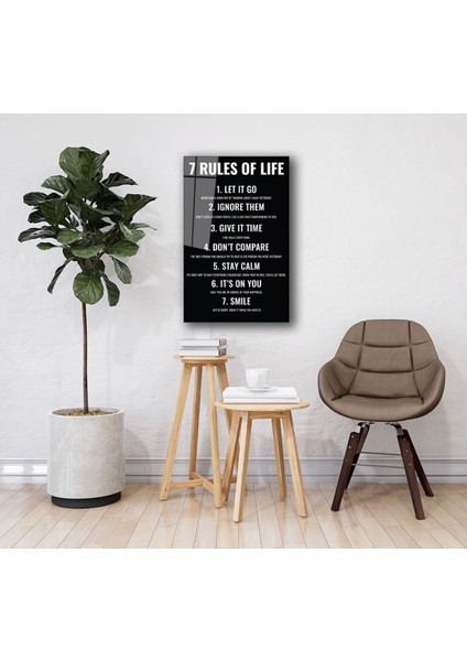7 Rules Of Life Hayatın 7 Kuralı Ev ve Ofis Duvar Dekoru Hediyelik Büyük Tablo Dayanıklı Cam fiyatları