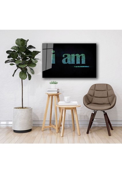 Herşey Olabilirim Özgüven Cam Tablo Ev ve Ofis Duvar Dekoru Hediyelik Büyük Tablo Dayanıklı Cam fiyatları