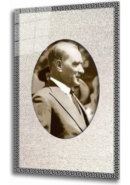 Bej Dayanıklı Temperli Cam Atatürk Tablo 4 mm