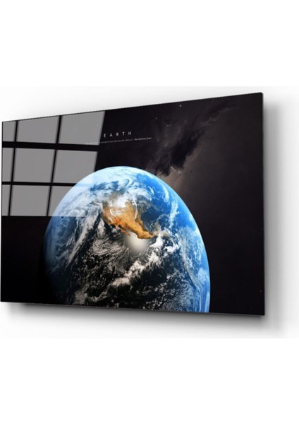 Dünya Haritası 90 Cam Tablo