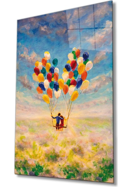 Balonlar Soyut Temperli Cam Tablo fiyatları