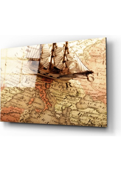 Dünya Haritası 5 Cam Tablo