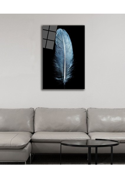 Mavi Tüy Temperli Cam Tablo