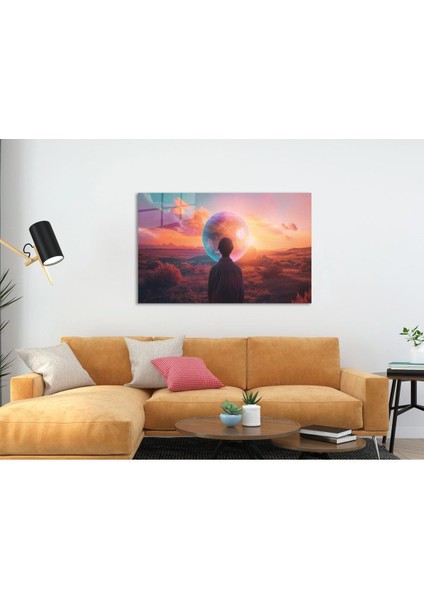 Yarının Sınırında Cam Tablo Hediyelik Büyük Tablo Ev Ofis Dekoru