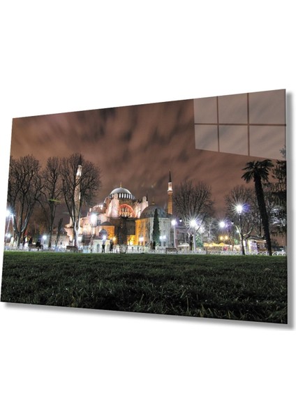 Istanbul Akşam Camii Manzaralı 4mm Dayanıklı Cam Tablo Temperli Cam