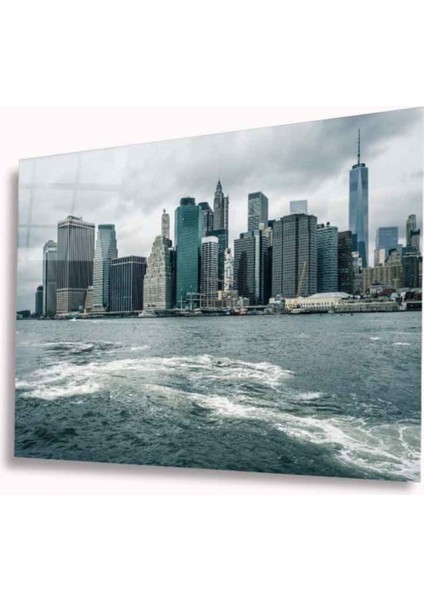 Şehir Manzarası Cam Tablo 4mm Dayanıklı Temperli Cam
