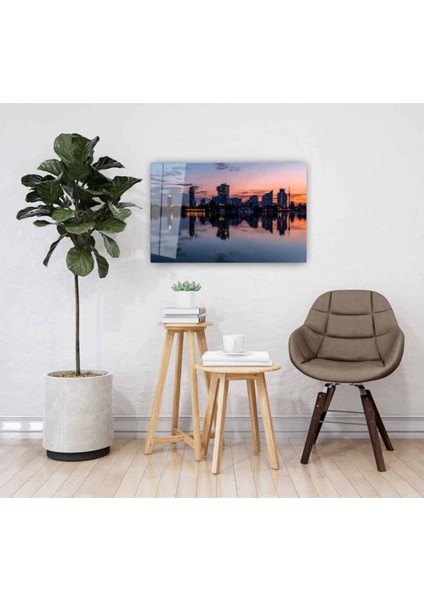 Şehir Manzarası Cam Tablo 4mm Dayanıklı Temperli Cam fiyatları