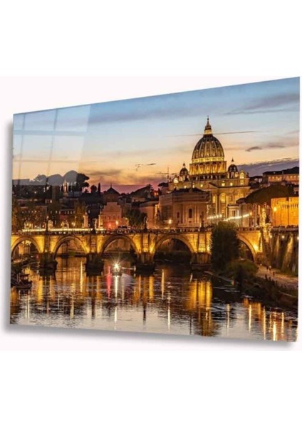 Şehir Manzarası Cam Tablo 4mm Dayanıklı Temperli Cam