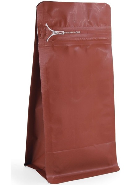 Bordo Flat Bottom Kilitli Buradan Açınız Torba 11X21+4 cm 250 gr 100 Adet