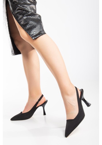 Zara Saten Arka Açık Siyah Kadın Topuklu Ayakkabı fiyatları