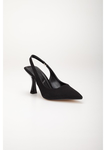Zara Saten Arka Açık Siyah Kadın Topuklu Ayakkabı fırsatları