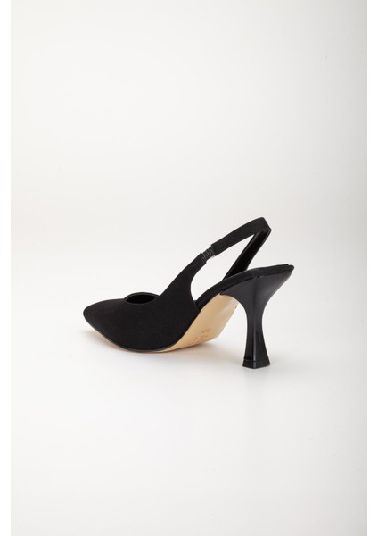 Zara Saten Arka Açık Siyah Kadın Topuklu Ayakkabı indirimleri