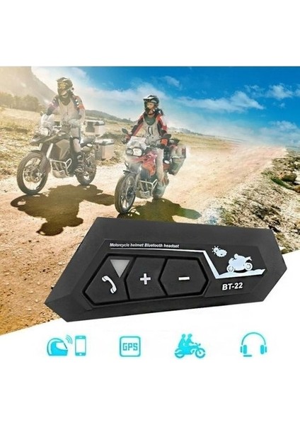 BT22 Su Geçirmez Motor Kurye Kask Bluetooth Uyumlu Kulaklık Motosiklet Kulaklık