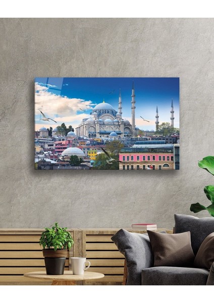 Istanbul Cami Manzara 4mm Dayanıklı Cam Tablo , Hediye fiyatları
