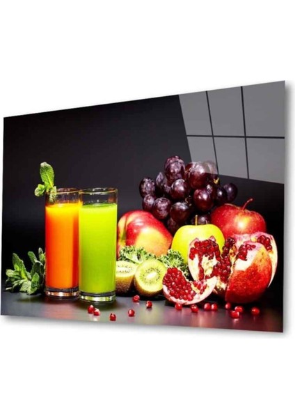 Meyveler Cam Tablo 4mm Dayanıklı Temperli Cam