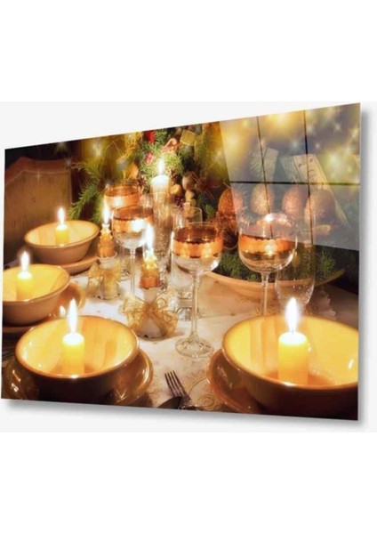 Dekorcumshop Mum Kandil Cam Tablo 4mm Dayanıklı Temperli Cam