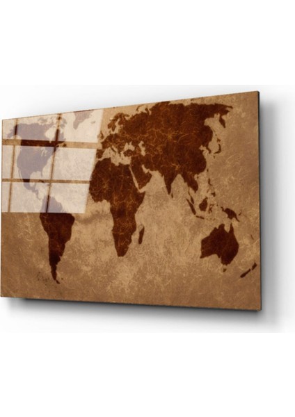 Dünya Haritası 63 Cam Tablo