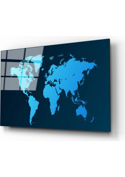 Dünya Haritası 17 Cam Tablo